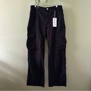 ✨Bershka | Black Cargo Pants | Adjustable Waist | Straight-Fit | New With Tags